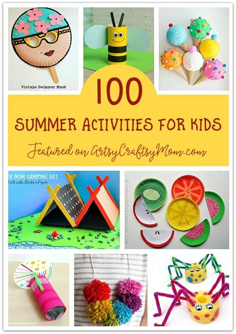 100 Summer Crafts And Activities For Kids Summer Camp At Home Ideas