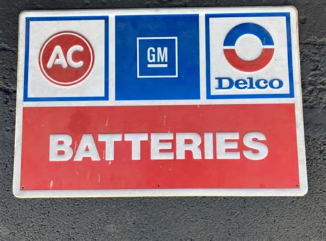 nos ac delco batteries 2 sided tin 36 x24 sign chevrolet dealer gm ok 299 99 picclick