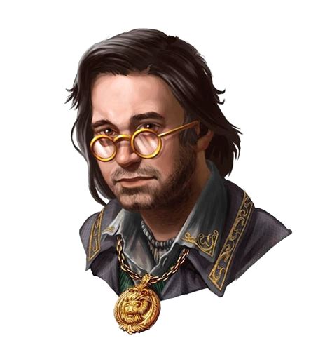 Male Human Wizard With Glasses Portrait Fantasy Wizard Fantasy Male