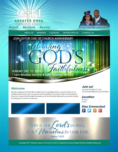 Greater Hope Community Church Exodus Christian Web And Graphic Design