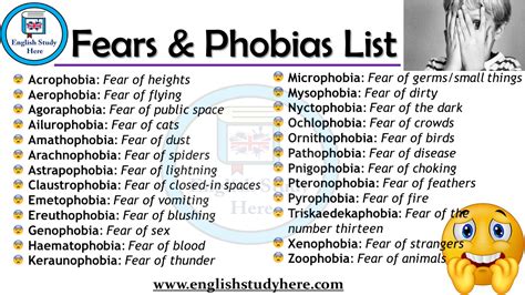 Types Of Phobias List