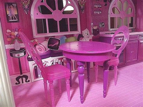 Barbie ~ Table And 2 Chairs ~ Dream Townhouse Part Dining Room Furniture