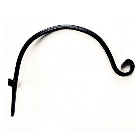 14inch Black Forged Metal Curved Hanging Plant Bracket Hookwall
