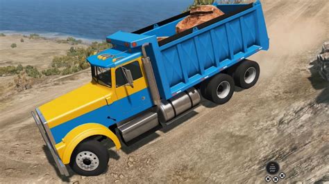 Beamng Drive T75 Dump Truck Transporting Rocks On The Small Island