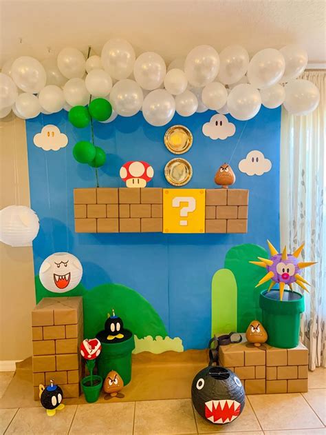 Super Mario Party Backdrop Mario Bros Birthday Party Ideas Super
