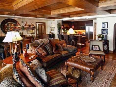 A Living Room Filled With Lots Of Furniture And Wooden Ceiling Beams In