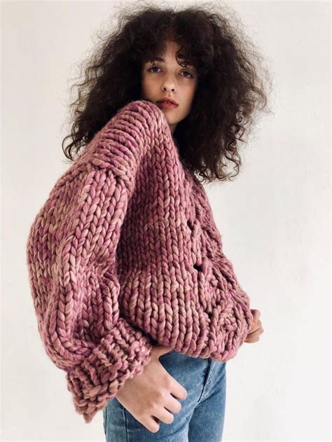 How to knit a cable: Chunky cable knit sweater Thick sweater womens Merino wool ...