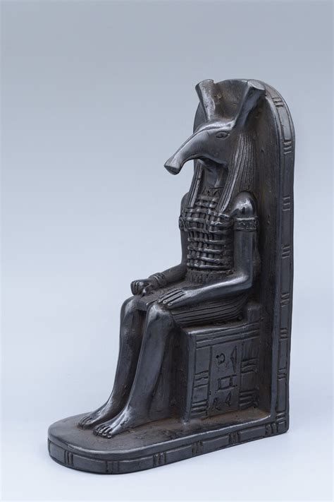 Egyptian Statue Seth The God Of Chaos Seated On Throne Heavy Etsy