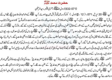 Hazrat Muhammad S A W W Ki Halat E Zindagi Urdu