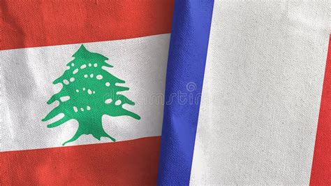 France And Lebanon Or Lebanese Republic Symbol Of National Flags From