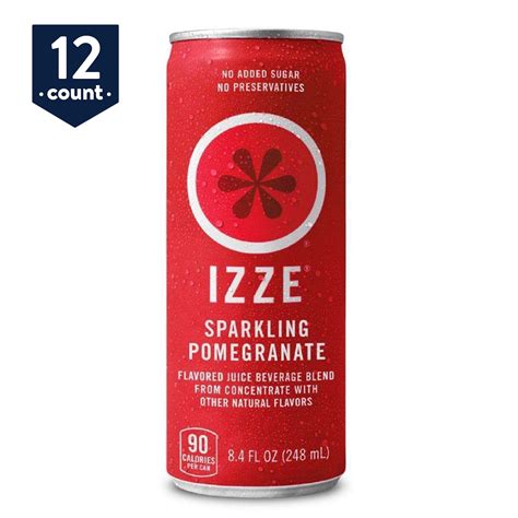 Izze Sparkling Juice Pomegranate 84 Oz Cans 12 Count
