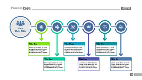 Six Steps Process Chart Slide Template Stock Illustration Download