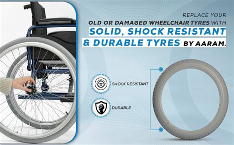 Aaram Solid Wheelchair Tyre Set Of 2 Tyres 125 X 225 1212 X 21