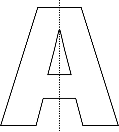 Vertical Line Of Symmetry Letter A With Clipart Etc