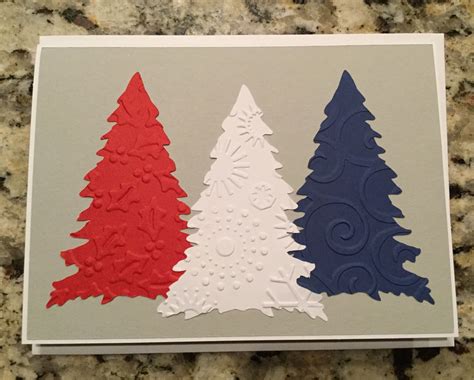 Super Simple Christmas Card With Patriotic Colors Made With A Tree
