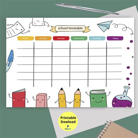 Kids Daily Schedule Planner Printable Activates Etsy Daily Schedule