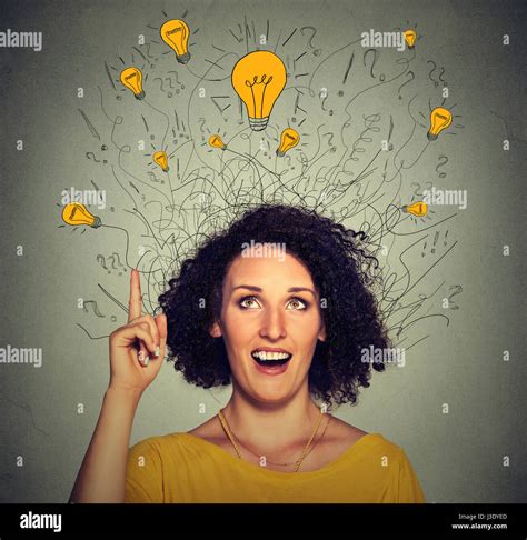 Woman With Light Above Head Hi Res Stock Photography And Images Alamy