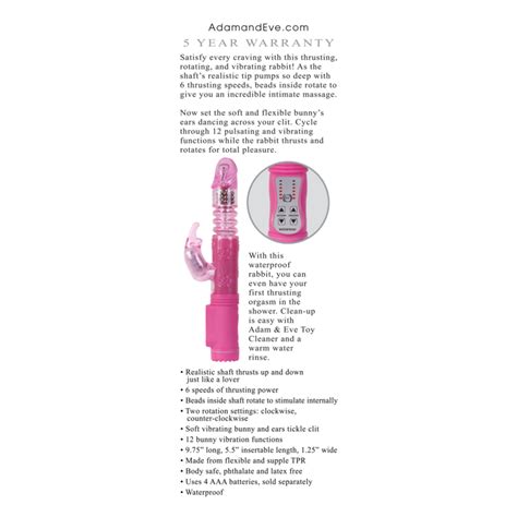 Adam And Eve Toys Eves First Thruster Rabbit Vibrator Pink Bath And Beauty Fast Delivery By App