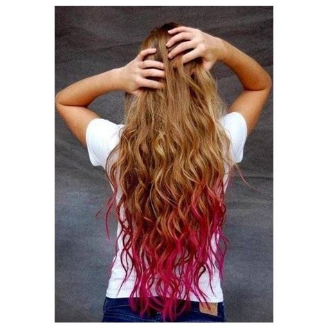 Dip Dyed Hair Liked On Polyvore Featuring Hair Hairstyles Hair Styles