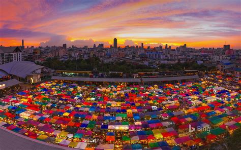 Thailand Bangkok Ratchada Night Market 2016 Bing Desktop Wallpaper