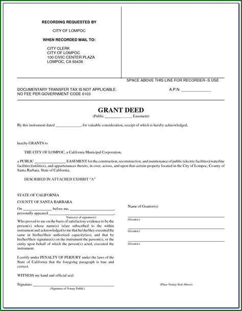 Grant Deed Form California Santa Clara County Form Resume Examples