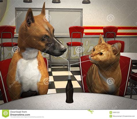 The first stage is when the borderline put you on a pedestal and only see the good in you. Dog Love Cat Dating Illustration Stock Illustration ...