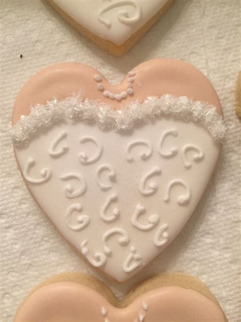 This Decorated Sugar Heart Shaped Cookie Could Be Used For A Bridal