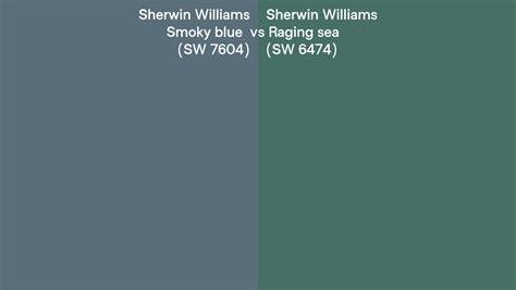 Sherwin Williams Smoky Blue Vs Raging Sea Side By Side Comparison