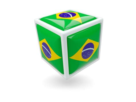 Cube Icon Illustration Of Flag Of Brazil