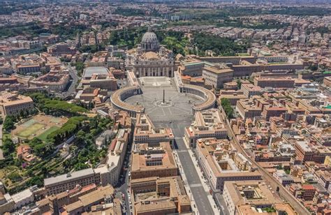 Aerial View Of Vatican City During Day In Rome Italy Stock Photo