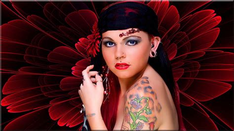 Decorated And Tattooed Redhead Tat Tattoo Red Hair Beauty Ginger Babe Lady Female