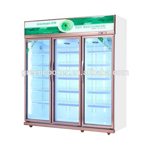 Supermarket Upright Ice Cream Freezer Glass Door Deep Display Ice
