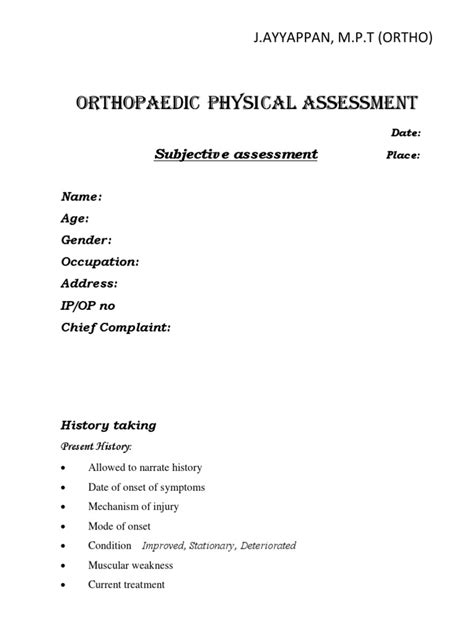 Orthopedic Physical Assessment Spinal Cord Musculoskeletal System