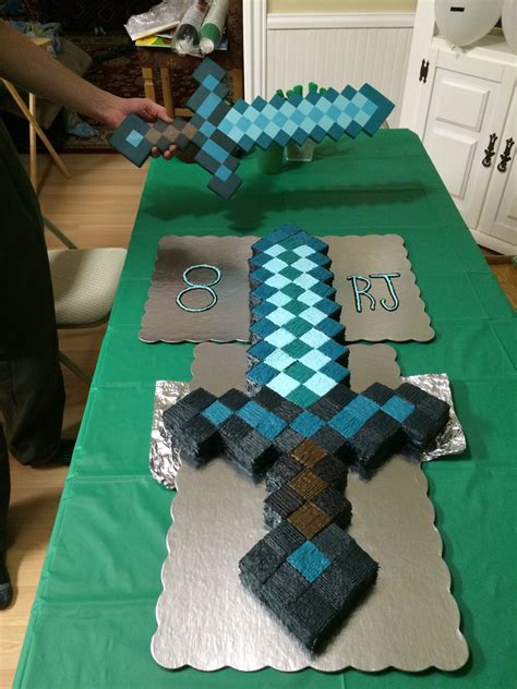 I Made This Minecraft Diamond Sword Cake For My Younger Son Who Will Be