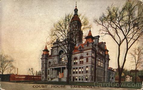 Court House Davenport Ia Postcard