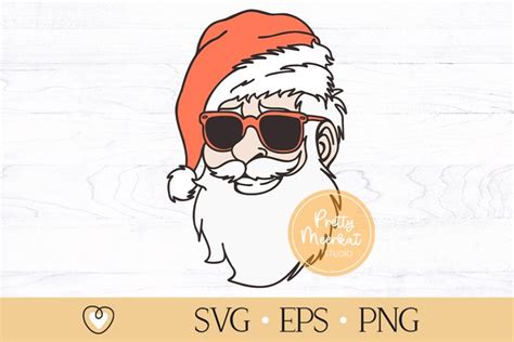 Cool Santa Svg Santa With Sunglasses Santa Face 2276196