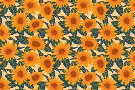 Autumn Sunflower Patterns Sunflower Pattern Sunflower Wallpaper