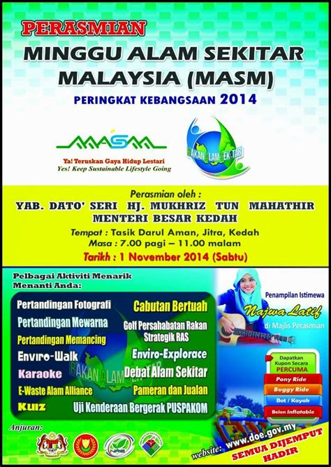 Konsep pencemaran dan pemuliharaan alam sekitar. Minggu Alam Sekitar Malaysia (MASM) 2014 - Relaks Minda