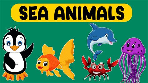 Sea Animals Name For Kids Learn Sea Animals Water Animals Names