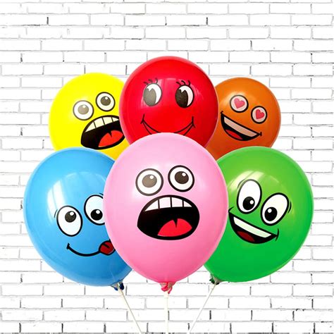 10pcs Smile Balloons Birthday Party Decorations Kids Favors Mix Color