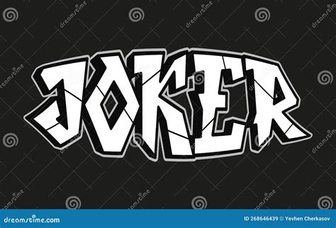 Joker Word Trippy Psychedelic Graffiti Style Lettersvector Hand Drawn