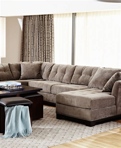 Furniture Elliot Fabric Microfiber 3 Piece Chaise Sectional Sofa