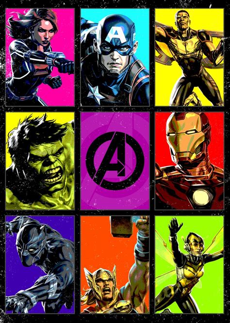 Avengers Pop Art Poster Picture Metal Print Paint By Marvel Displate