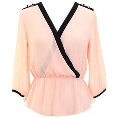 Light Pink Sheer Long Sleeve Chiffon Blouse Top Chiffon Blouse Long