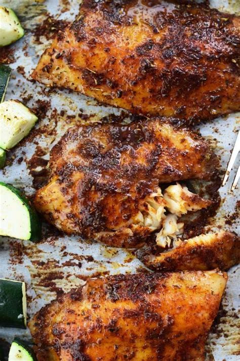 This post may contain affiliate links. Sheet Pan Baked Blackened Tilapia With Zucchini | Recipe ...