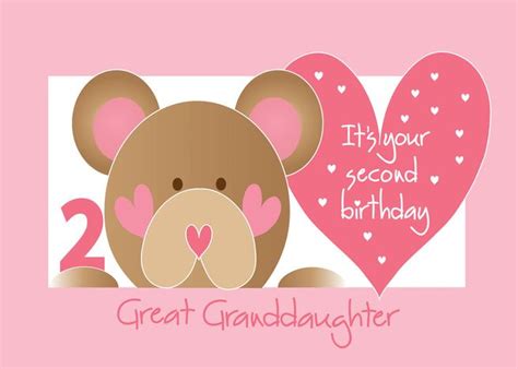 Wishing you a very happy birthday! Birthday Two Year Old Great Granddaughter, Teddy Bear and Hearts card #Ad , #Affiliate, #G ...