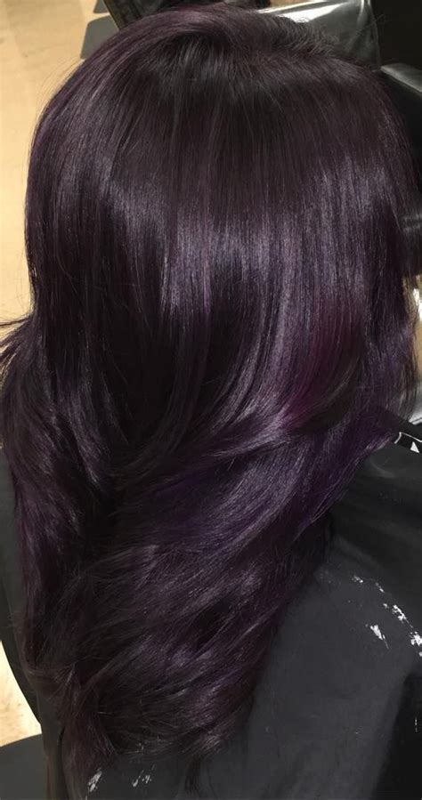 Highlights are a great idea of adding a new dimension to your hair, so instead of looking one tone and dark roots are perfect for lazy girls just like most of us here at stayglam. 29 Dark Purple Hair Colour Ideas to Suit any Taste in 2019 ...