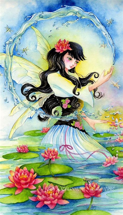 Fairy Art Print Water Lily Fae Fantasy Art 2 Paper Etsy
