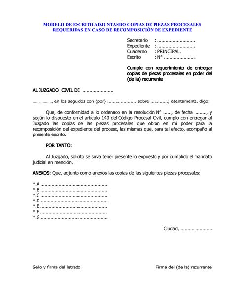 Modelo De Escrito Adjuntando Documentos A La Fiscalia Vrogue Co