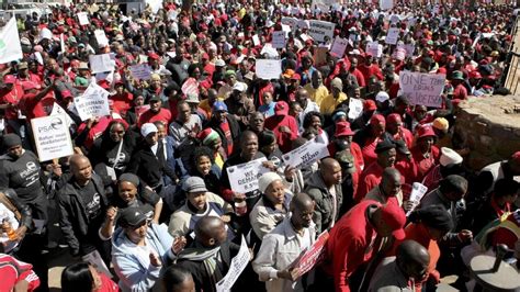 South African Public Sector Workers Walk Out